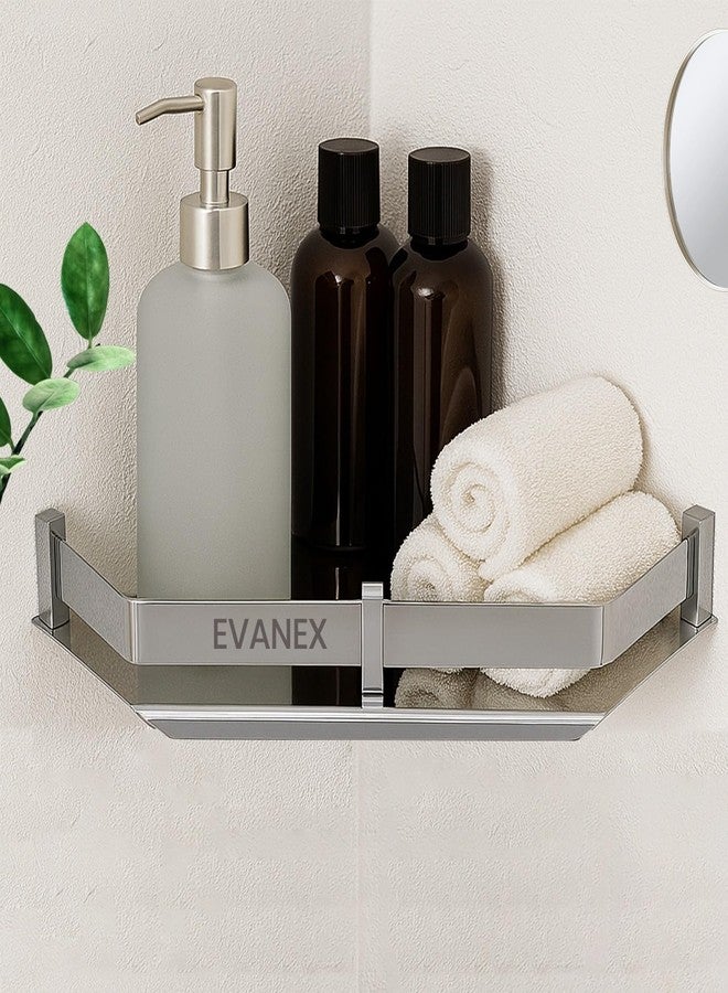 EVANEX Corner Shelf for Bathroom | 12x12 Inch Corner Shelves | 304 Stainless Steel Bathroom Storage Organizer | Wall Storage Shelf | Kitchen Shelves | Bathroom Accessories Set - Image 1